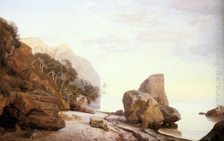 Rocks Along the Shore painting - Janus Andreas Bartholin La Cour Rocks Along the Shore art painting